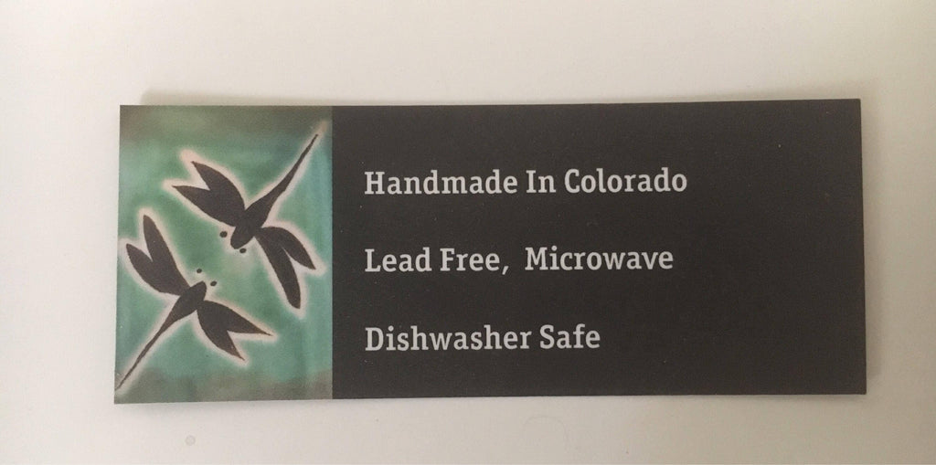 Handmade Dragonfly Mug: Hand-Painted Stoneware Coffee Cup. 12 ounce pottery coffee cup