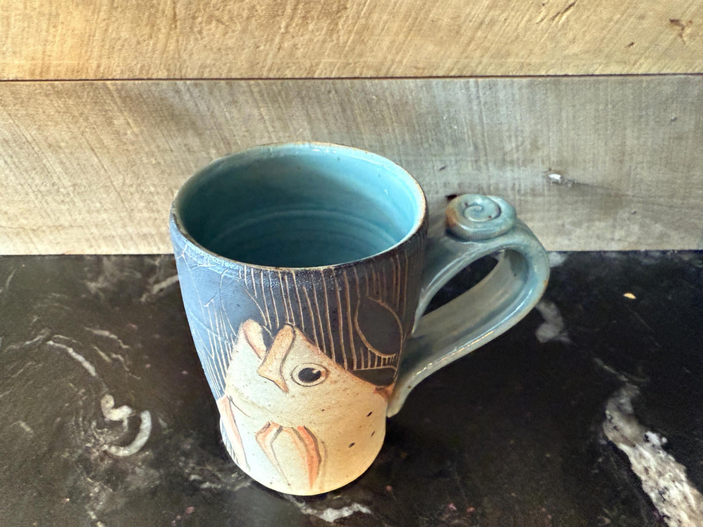 Pottery mug for Fishermen. Ocean lover cup. Mug with fast Free Shipping. Gift for Dad.