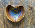 Southwest pottery heart dish. Sunset handmade pottery 4 inch heart  bowl.