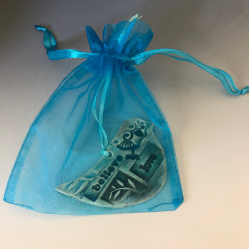 Bird Pottery Gift, gift for bird lovers, “get well gift “with gift bag. Graduation gift.