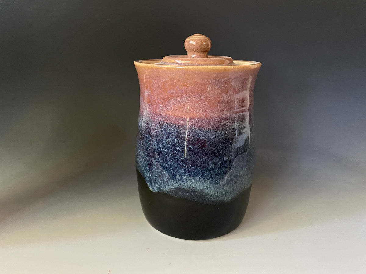 Southwest Pottery cookie jar 7 inch canister. Ceramic storage container. Large kitchen crock. Cookie Jar.