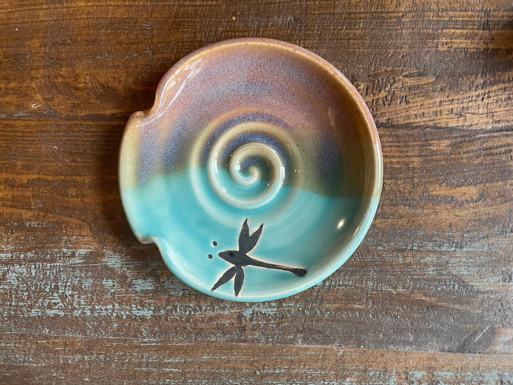 Dragonfly spoon Rest. Ceramic Spoon Rest. Gifts under 30. Pottery spoon holder. Colorado artist.