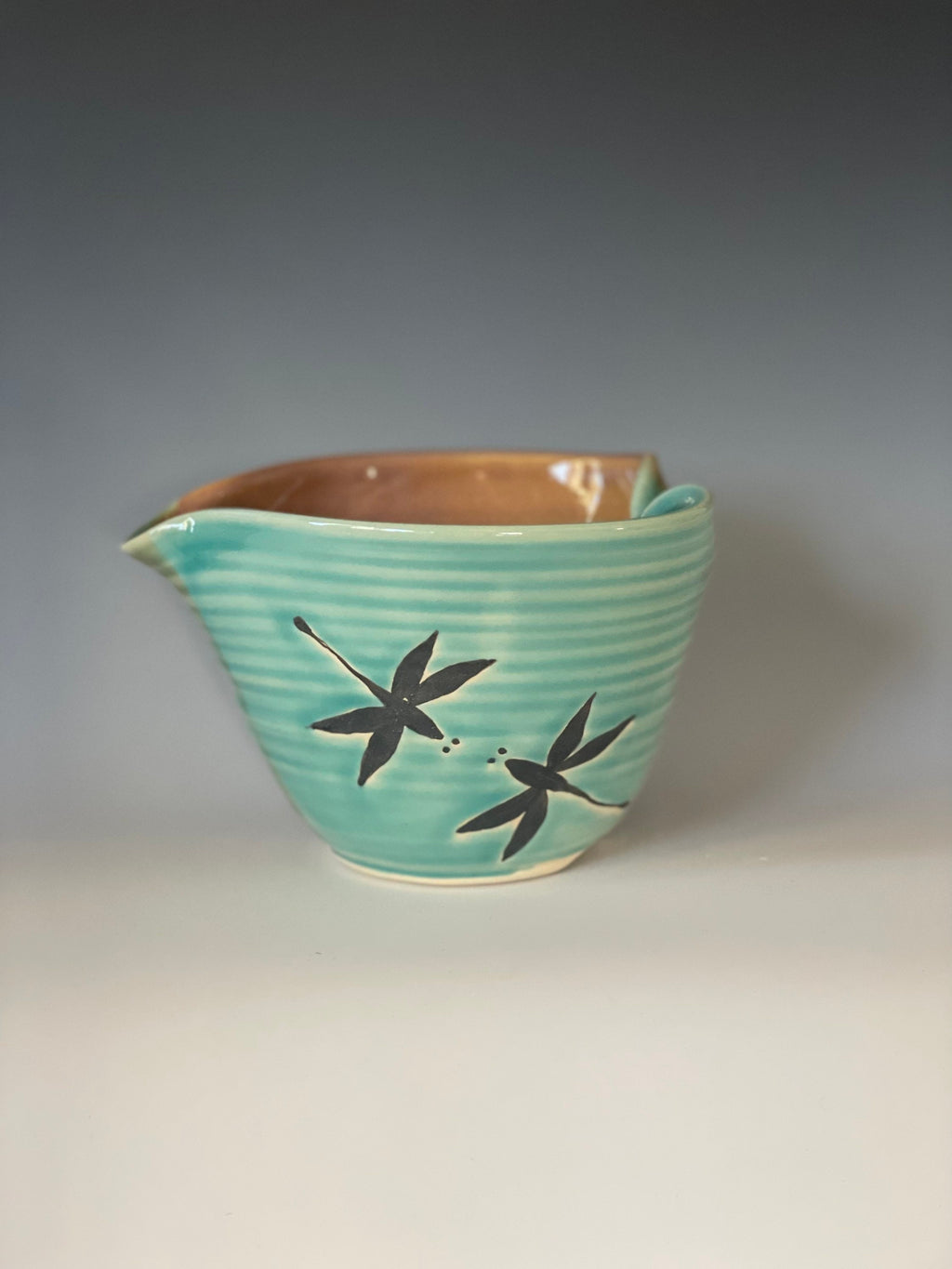 Handmade Pottery Dragonfly Mixing Bowl with whisk.Ergonomic Pottery Batter Bowl, Chef Gift. Pancake Bowl. Egg bowl. Gift for Mom.