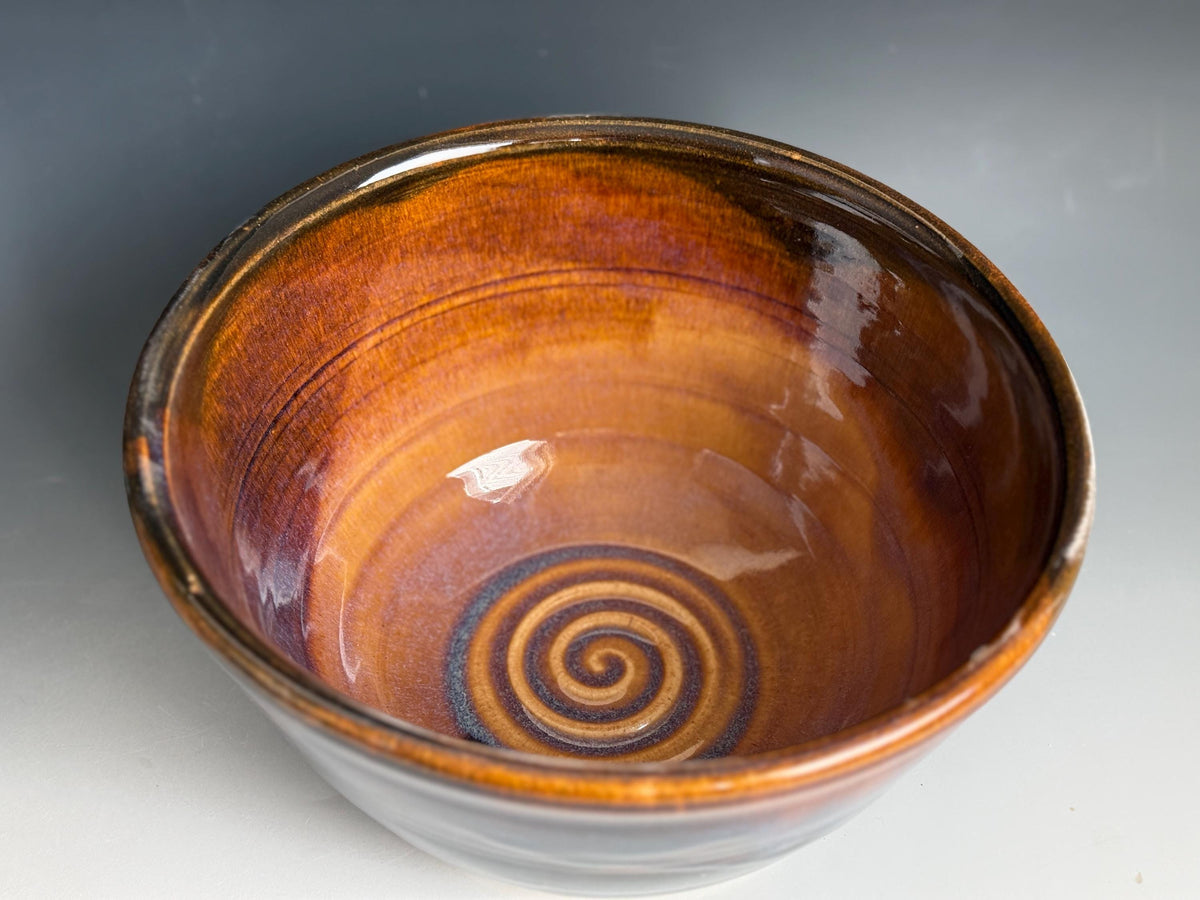 Handmade Pottery Southwest Bowl, Ceramic Large Fruit bowl.  salad bowl. Size is 9 inches wide 4 inches tall. Made in Colorado