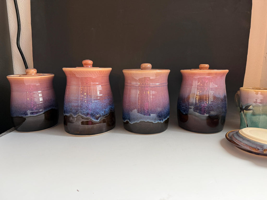 Southwest Pottery cookie jar 7 inch canister. Ceramic storage container. Large kitchen crock. Cookie Jar.