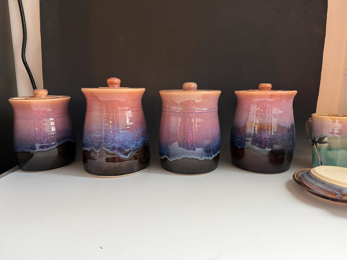 Southwest Pottery cookie jar 7 inch canister. Ceramic storage container. Large kitchen crock. Cookie Jar.