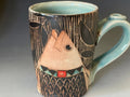 Pottery 14 ounce fish mug, pottery beer Stein. soda fired cup. Gift for him. Made USA.