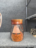 Pottery vase.  Handmade ceramic Fish vase. Ocean theme kitchen decor.