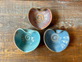 Handmade pottery bowls. Set of 3 different color bowls. Brides made gifts. Gifts for office friends. Party favors. Thank you gifts.