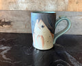 Pottery Fish Cofee cup. Stoneware Wine Cup, Ocean lover gift. Hand Painted expresso cup. Tea cup. Holds 10 fluid ounces.