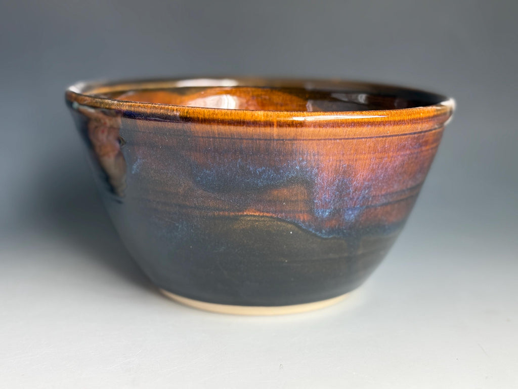 Handmade Pottery Southwest Bowl, Ceramic Large Fruit bowl.  salad bowl. Size is 9 inches wide 4 inches tall. Made in Colorado