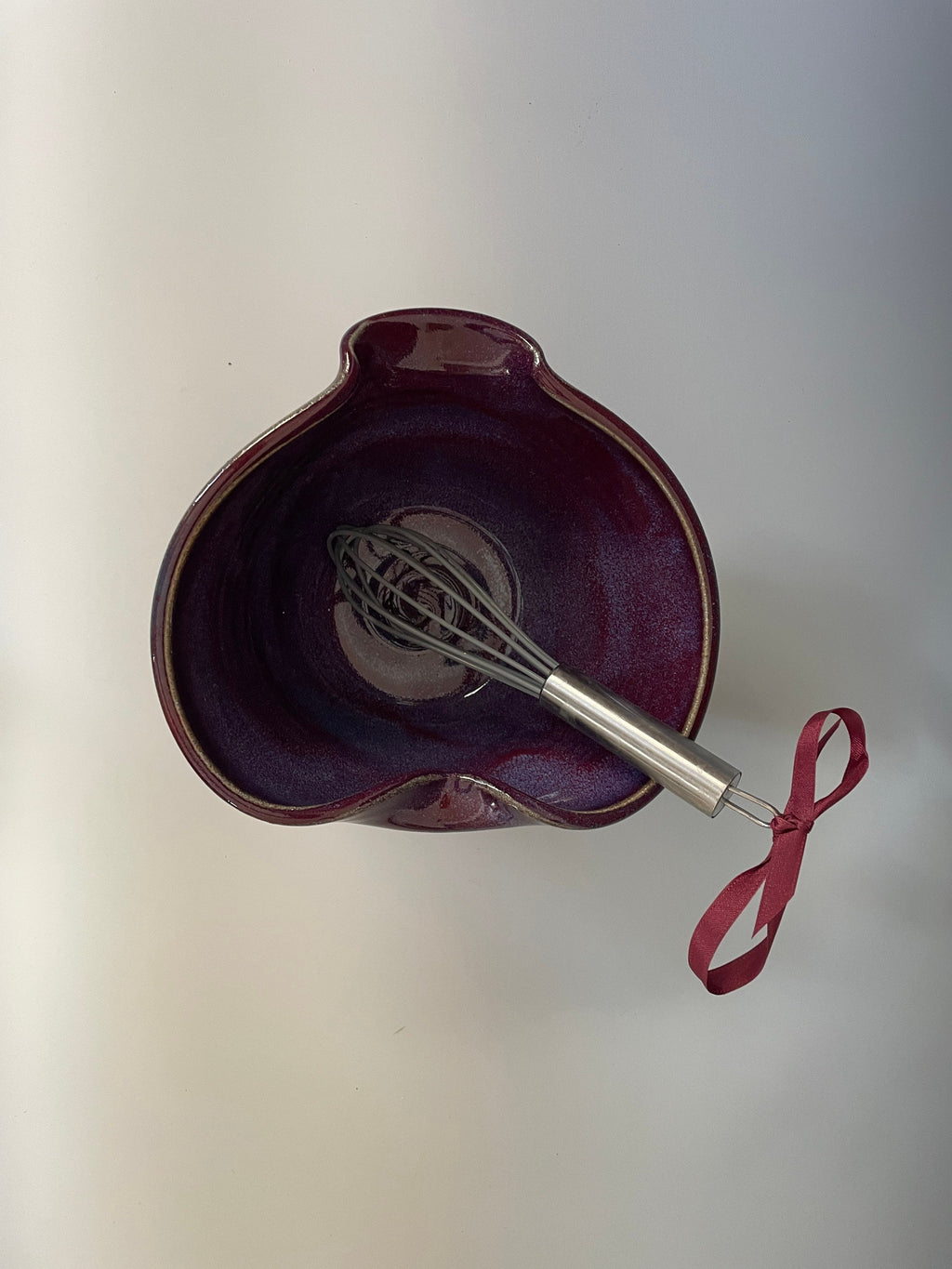Pancake bowl. Purple Mixing Bowl. Ergonomic Batter Bowl with Whisk. Egg bowl.Mothers Day gift.