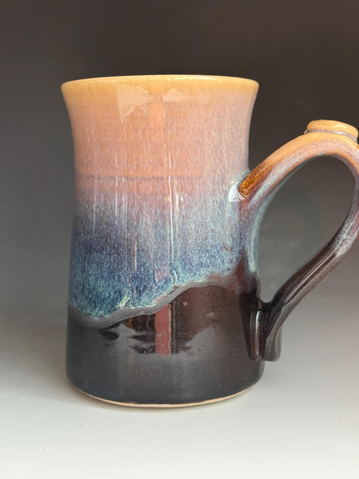 Pottery purple stein. 14 ounce ceramic mug. South West Coffee mug. Fast shipping. Colorado Artist. Hand crafted cup. Coffee cup.