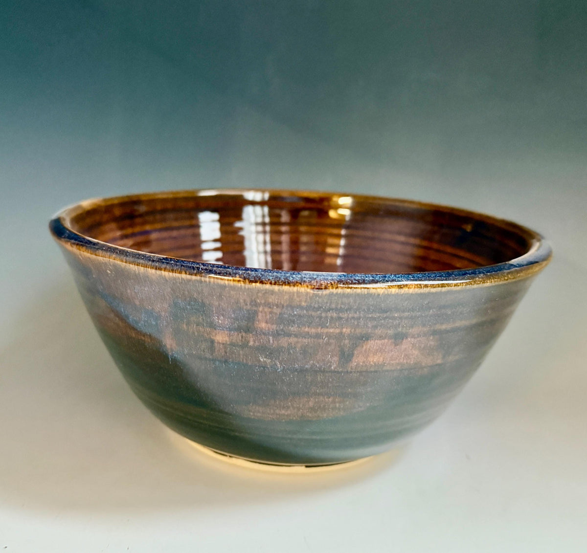 Pottery salad bowl. Southwest pottery bowl. 10x4 inch Fruit bowl.