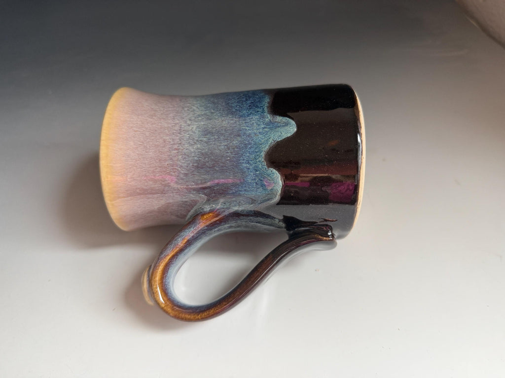 Pottery purple stein. 14 ounce ceramic mug. South West Coffee mug. Fast shipping. Colorado Artist. Hand crafted cup. Coffee cup.