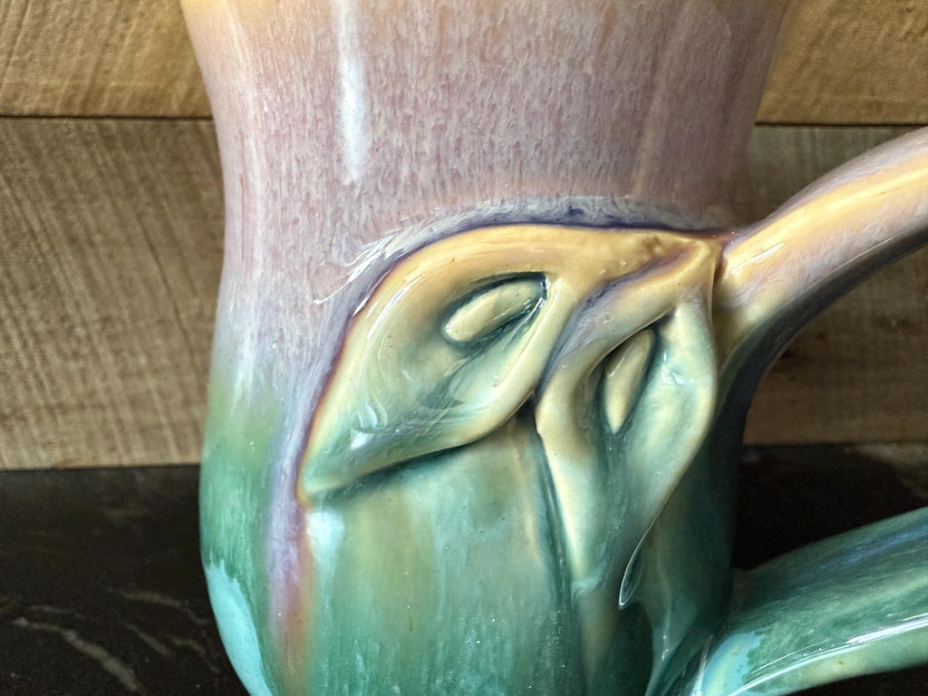 Calla Lily mug. Cup with flower design. Ceramic coffee cup. Unique mug 12-14 ounce. Art Deco Mug.Art Nouveau tea cup.