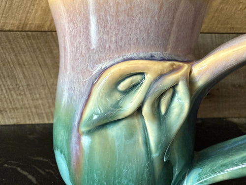 Calla Lily mug. Cup with flower design. Ceramic coffee cup. Unique mug 12-14 ounce. Art Deco Mug.Art Nouveau tea cup.