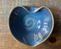 Handmade pottery blue dish. Blue ceramic heart dish, get well gift 4 inch heart. Gifts under 30.Valentine gift.