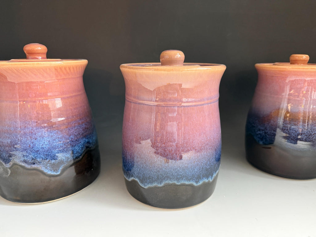 Southwest Pottery cookie jar 7 inch canister. Ceramic storage container. Large kitchen crock. Cookie Jar.