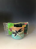 Pottery sponge holder, with hand painted Dragonflies.Kitchen decor.