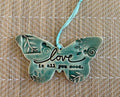 Butterfly gift ornament. Nature Inspired wall gift. Get Well Ornament, Pottery Ornament. Gifts under 30. Small wall hanging.