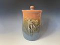 Pottery Calla Lily Large Canister, Ceramic Large Flour Jar, Unique  Pottery Cookie Jar. Calla Lilly Urn.