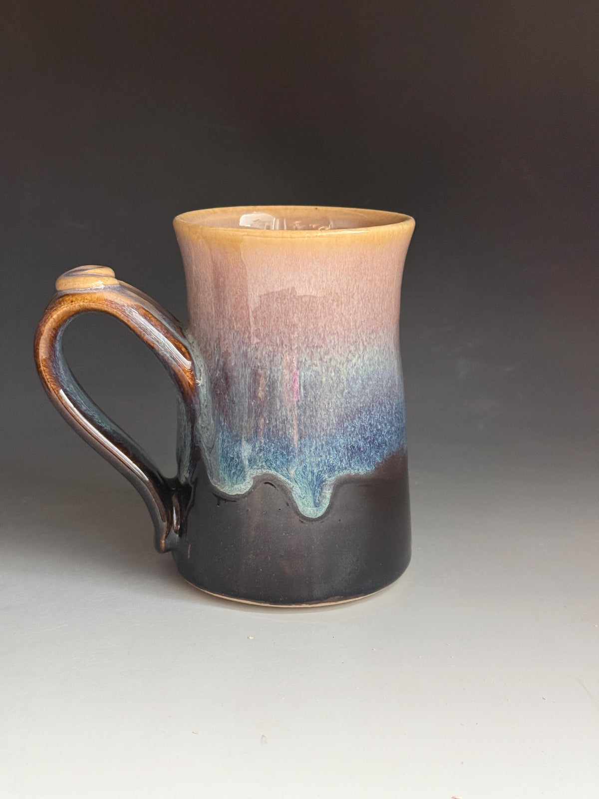 Pottery purple stein. 14 ounce ceramic mug. South West Coffee mug. Fast shipping. Colorado Artist. Hand crafted cup. Coffee cup.