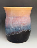 Kitchen Utensil holder. Pottery utensil holder. Ceramic 6.inch tall 5 inches widekitchen crock. Southwest pottery vase. Sunset kitchen decor
