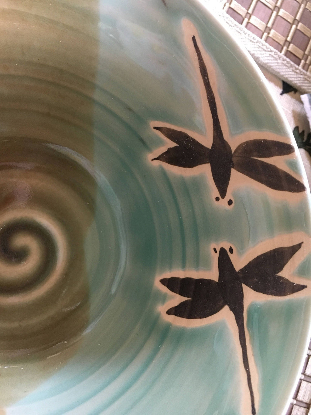 Pottery Cereal Bowl.fast shipping. Dragonfly Serving Bow. 7 x 3 inch handmade pottery bowl.Fast shipping g gift.