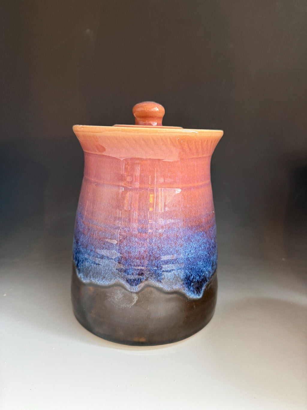 Southwest Pottery cookie jar 7 inch canister. Ceramic storage container. Large kitchen crock. Cookie Jar.