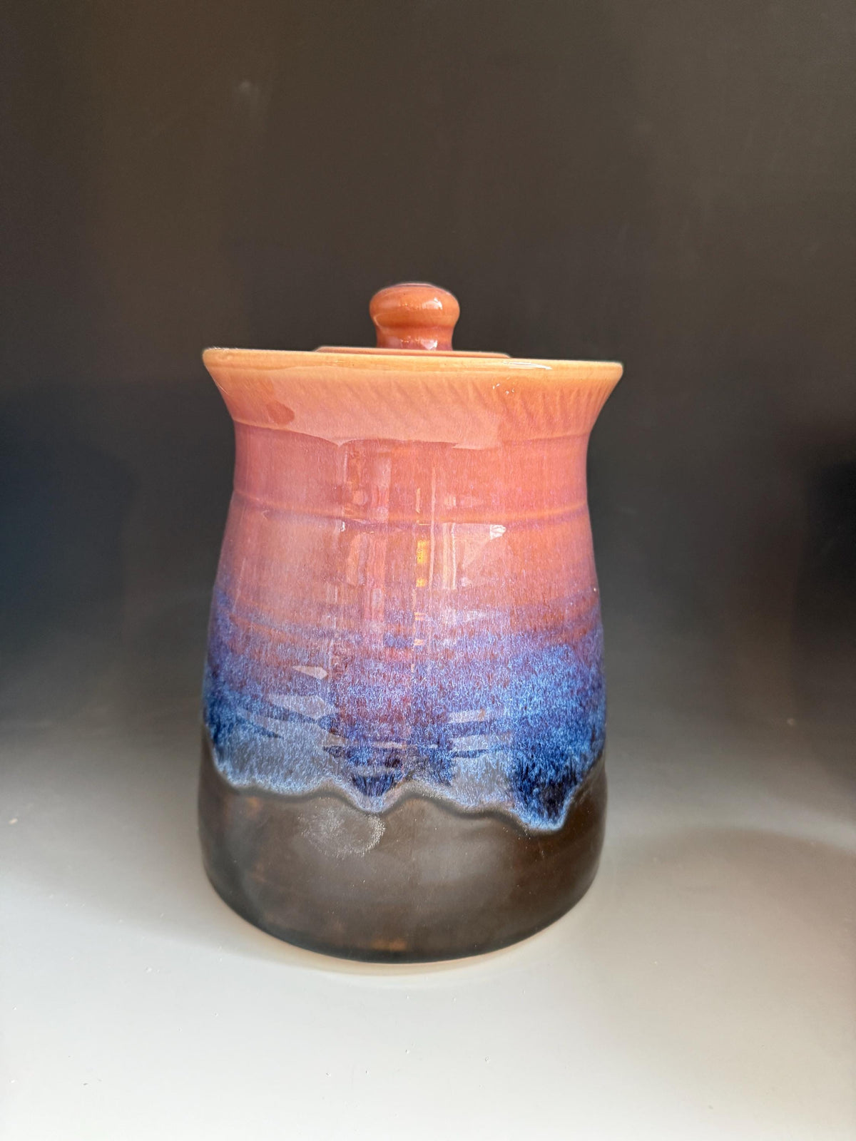 Southwest Pottery cookie jar 7 inch canister. Ceramic storage container. Large kitchen crock. Cookie Jar.