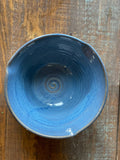 Pottery Large Blue Bowl, 11.5 wide x 4 inch bowl. Blue pottery Salad Bowl. Ceramic Fruit Bowl. Table center Piece.