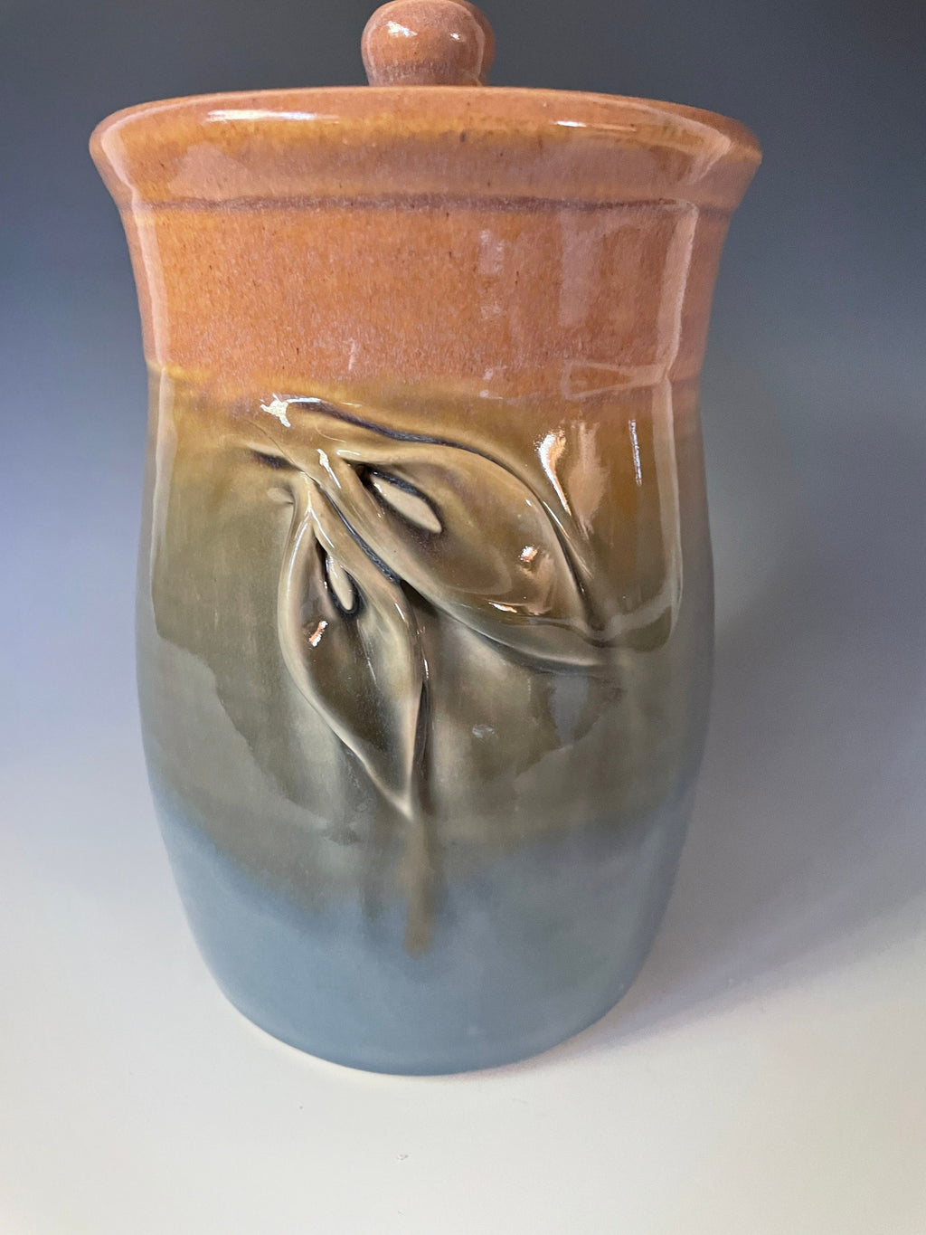 Pottery Calla Lily Large Canister, Ceramic Large Flour Jar, Unique  Pottery Cookie Jar. Calla Lilly Urn.