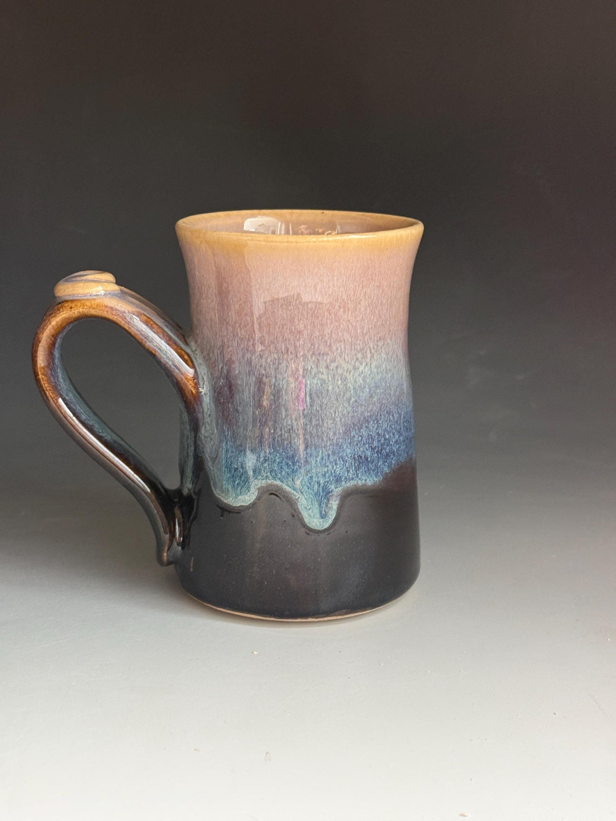 Pottery purple stein. 14 ounce ceramic mug. South West Coffee mug. Fast shipping. Colorado Artist. Hand crafted cup. Coffee cup.