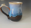 Handmade Ceramic Blue Coffee Mug: Pottery Cup with Thumb Rest (10-12 oz)Colorado Artist. Wheel thrown mug.