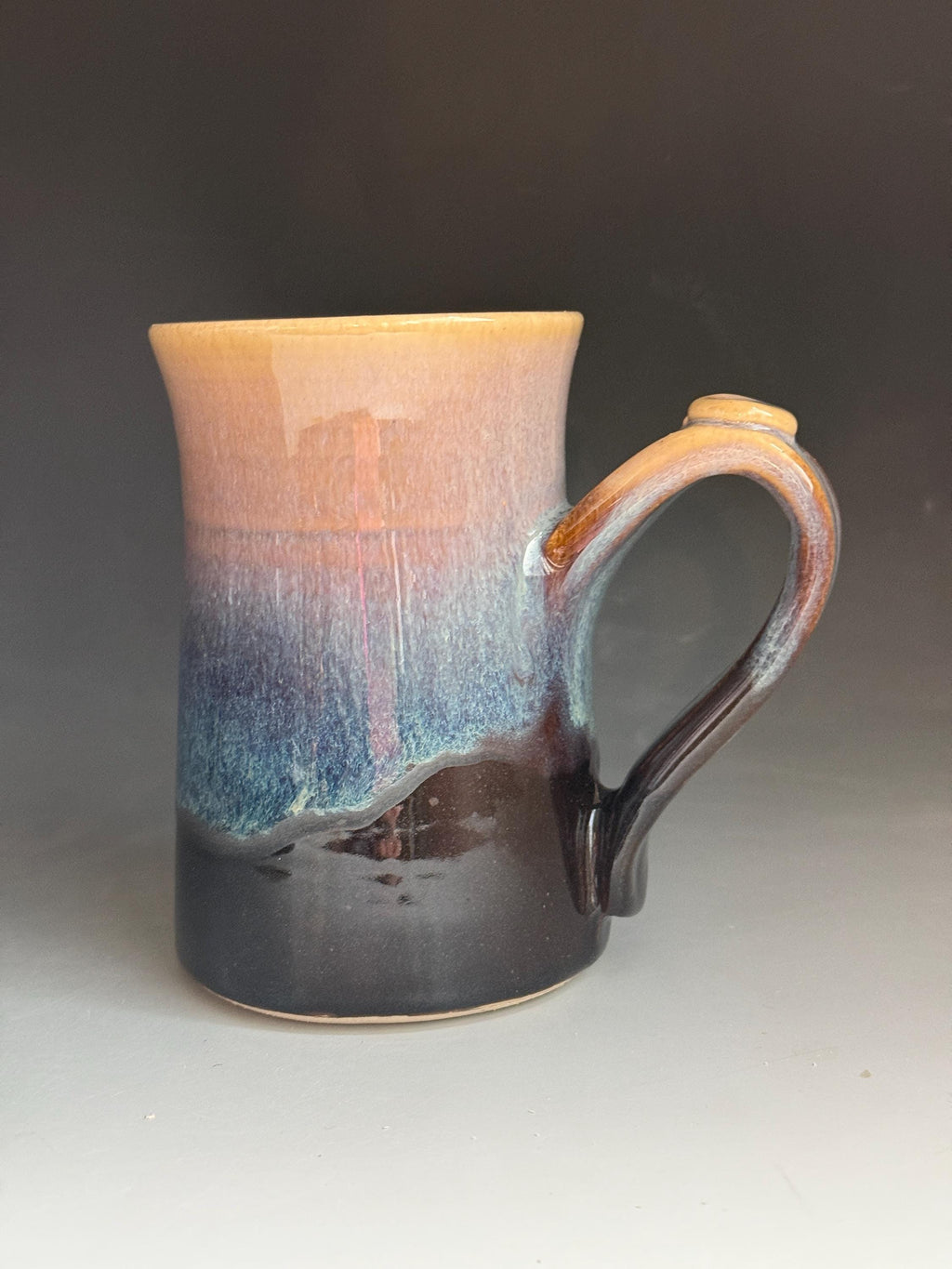 Pottery purple stein. 14 ounce ceramic mug. South West Coffee mug. Fast shipping. Colorado Artist. Hand crafted cup. Coffee cup.