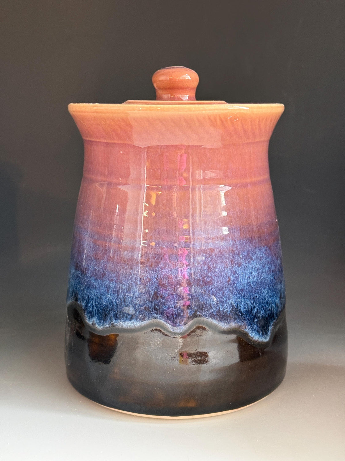 Southwest Pottery cookie jar 7 inch canister. Ceramic storage container. Large kitchen crock. Cookie Jar.