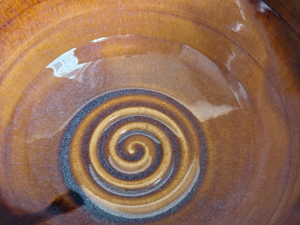 Handmade Pottery Southwest Bowl, Ceramic Large Fruit bowl.  salad bowl. Size is 9 inches wide 4 inches tall. Made in Colorado
